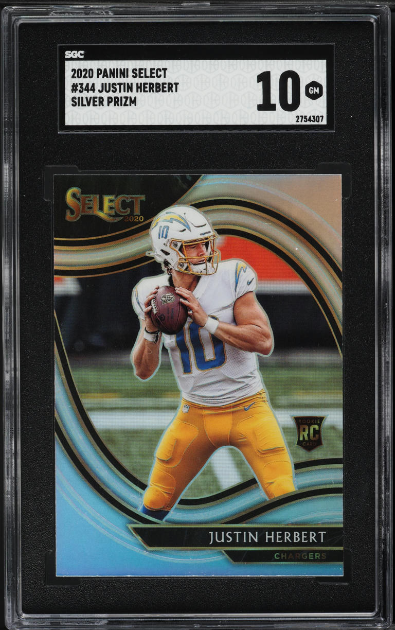 2020 Select Field Level Silver Prizm Justin Herbert ROOKIE #344 SGC 10 GEM MINT