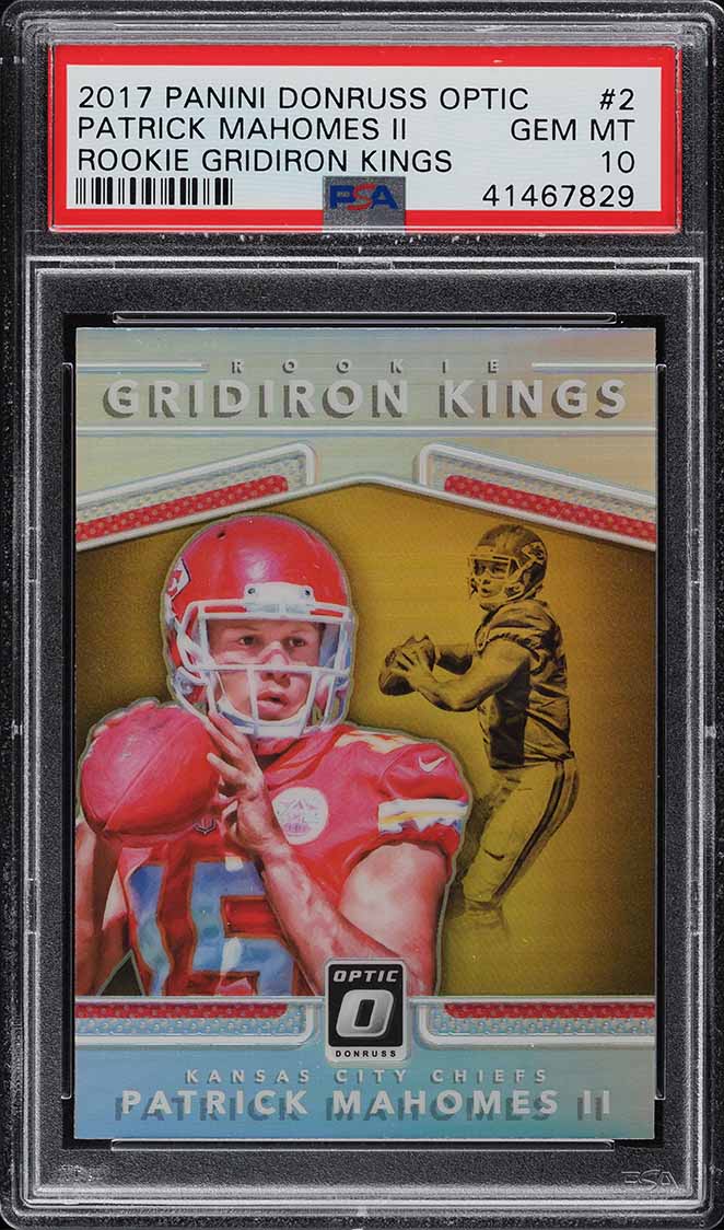 2017 Donruss Optic Gridiron Kings Patrick Mahomes II ROOKIE RC #2 PSA 10 GEM