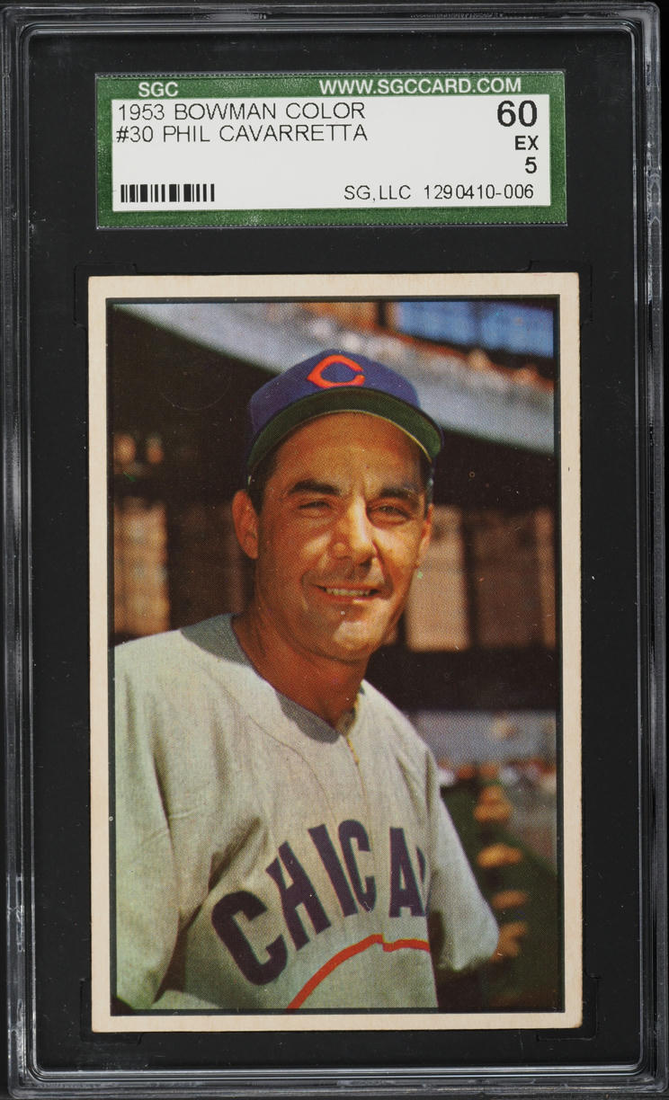 1953 Bowman Color Phil Cavarretta #30 SGC 5 EX