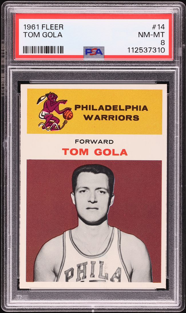 1961 Fleer Basketball Tom Gola #14 PSA 8 NM-MT