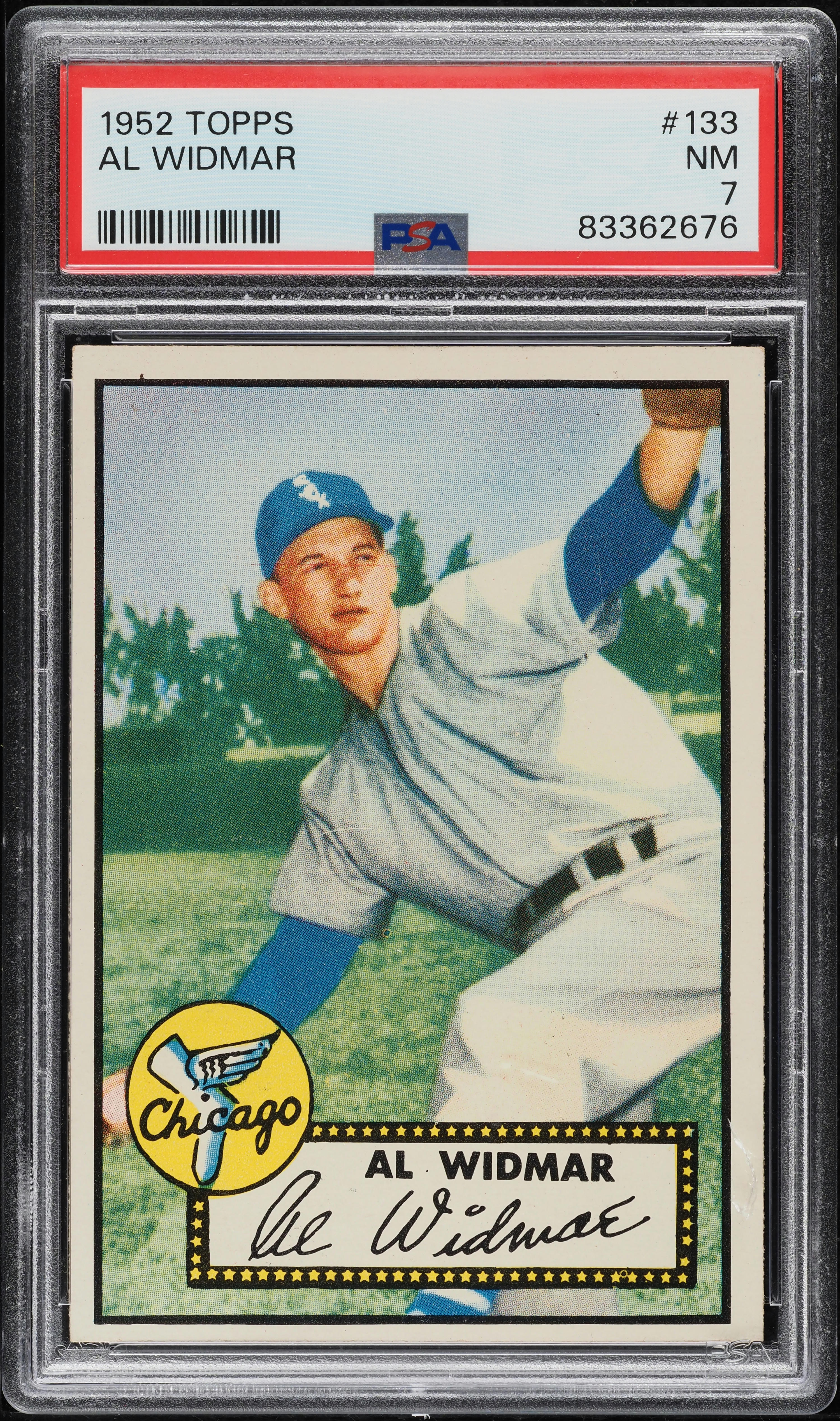 1952 Topps Al Widmar #133 PSA 7 NRMT