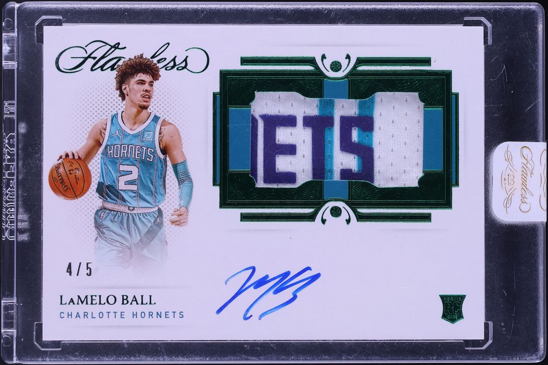 2020 Panini Flawless Horizontal Emerald LaMelo Ball ROOKIE PATCH AUTO /5 #HPA-LAM