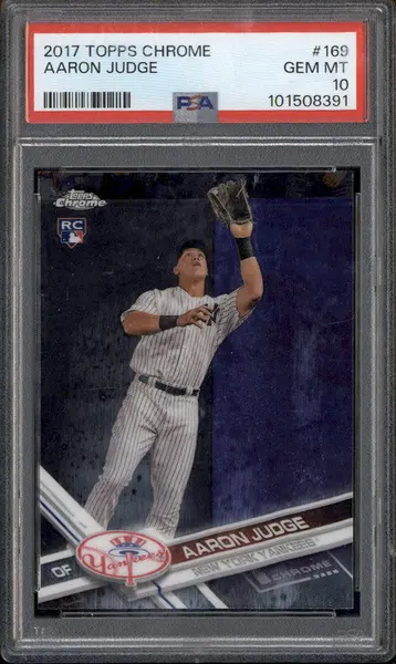 2017 Topps Chrome #169 Aaron Judge RC Rookie PSA 10