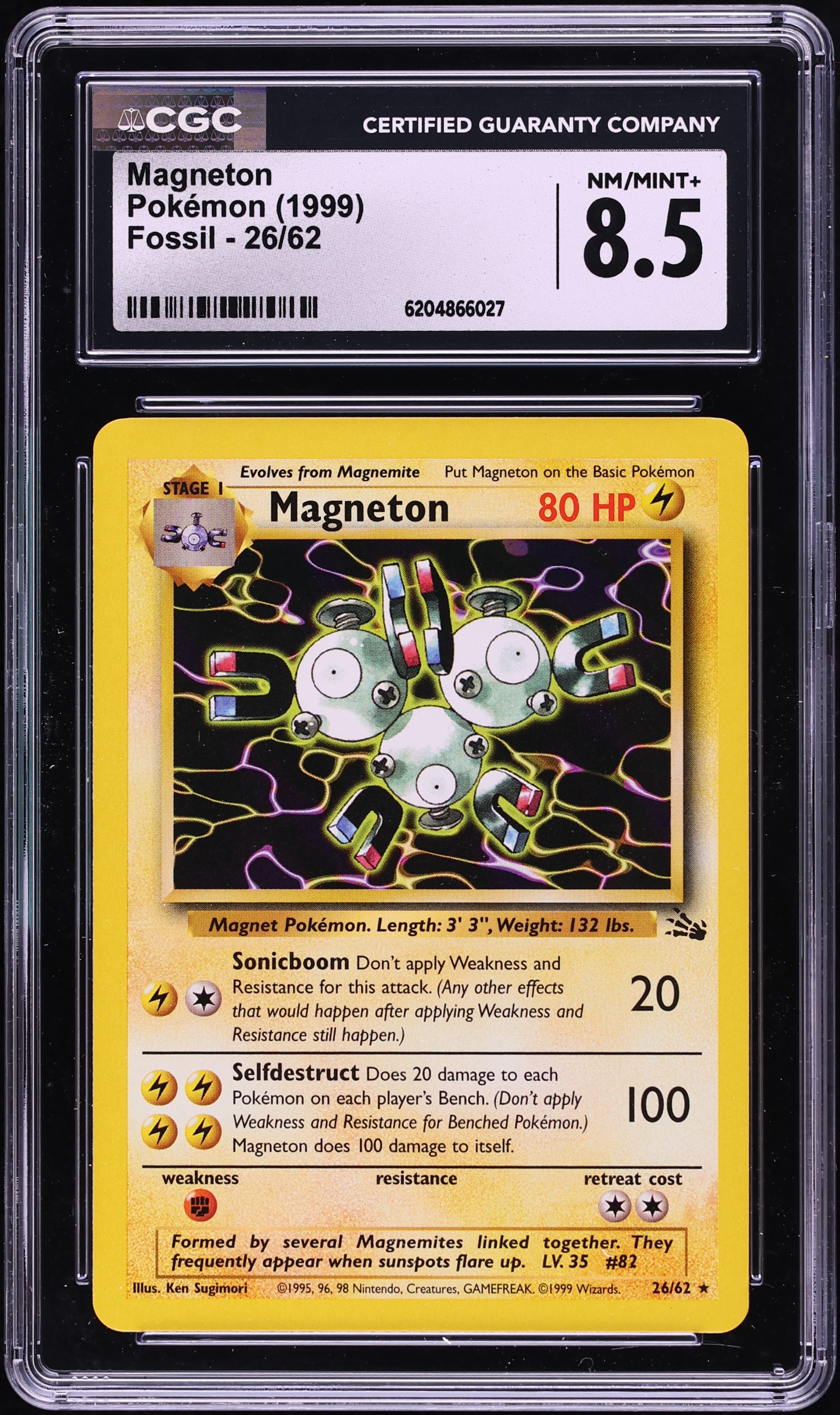 1999 Pokemon Fossil Magneton #26 CGC 8.5 NM-MT+