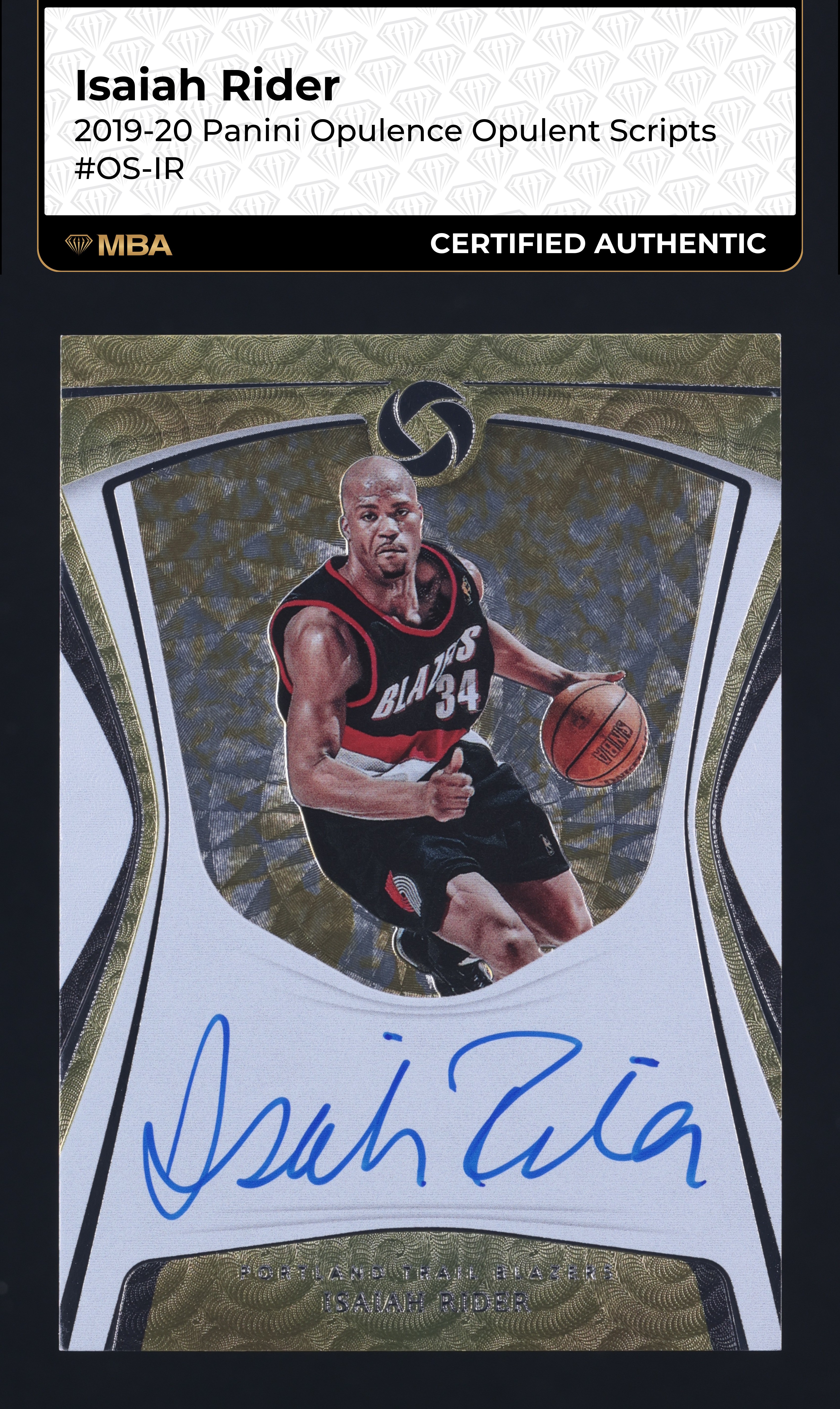 2019 Panini Opulence Opulent Scripts Isaiah Rider AUTO /49 #OS-IR MBA AUTH