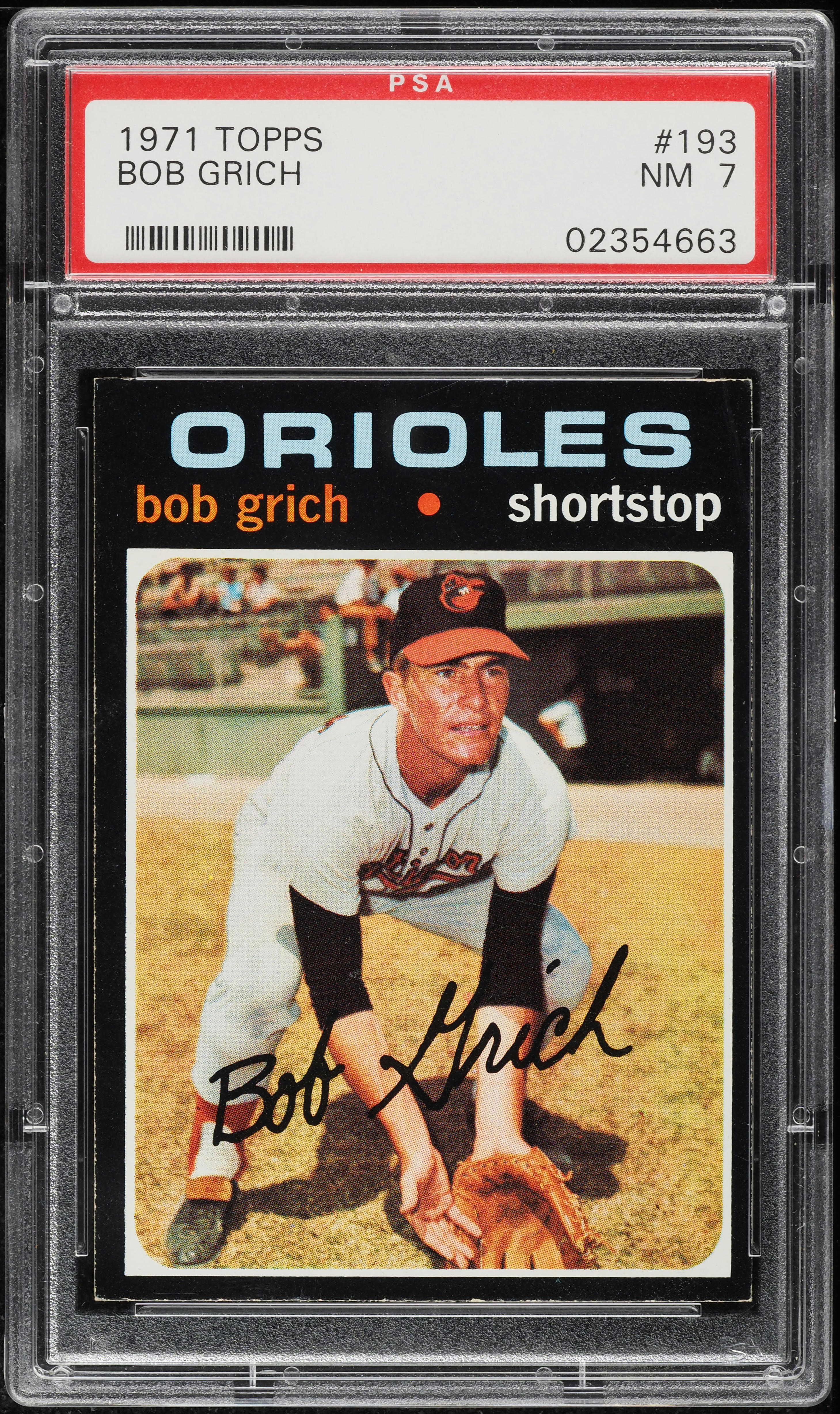 1971 Topps Bob Grich ROOKIE #193 PSA 7 NRMT