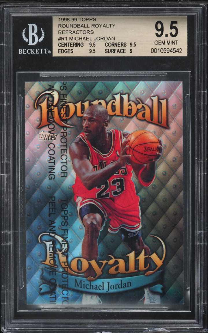1998 Topps Roundball Royalty Refractor w/ Coating Michael Jordan #R1 BGS 9.5 GEM