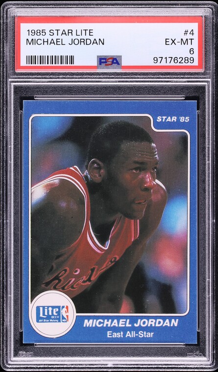 1985 Star Lite All-Stars Michael Jordan ROOKIE #4 PSA 6 EXMT