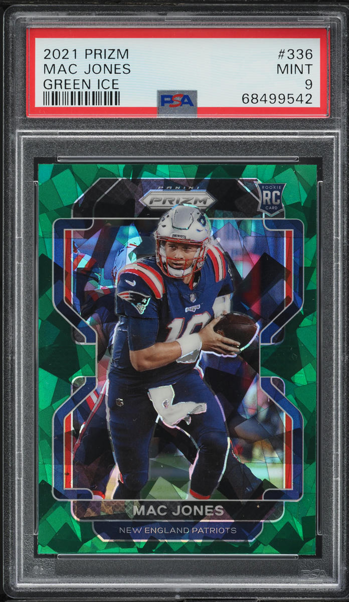 2021 Panini Prizm Green Ice Mac Jones ROOKIE #336 PSA 9 MINT
