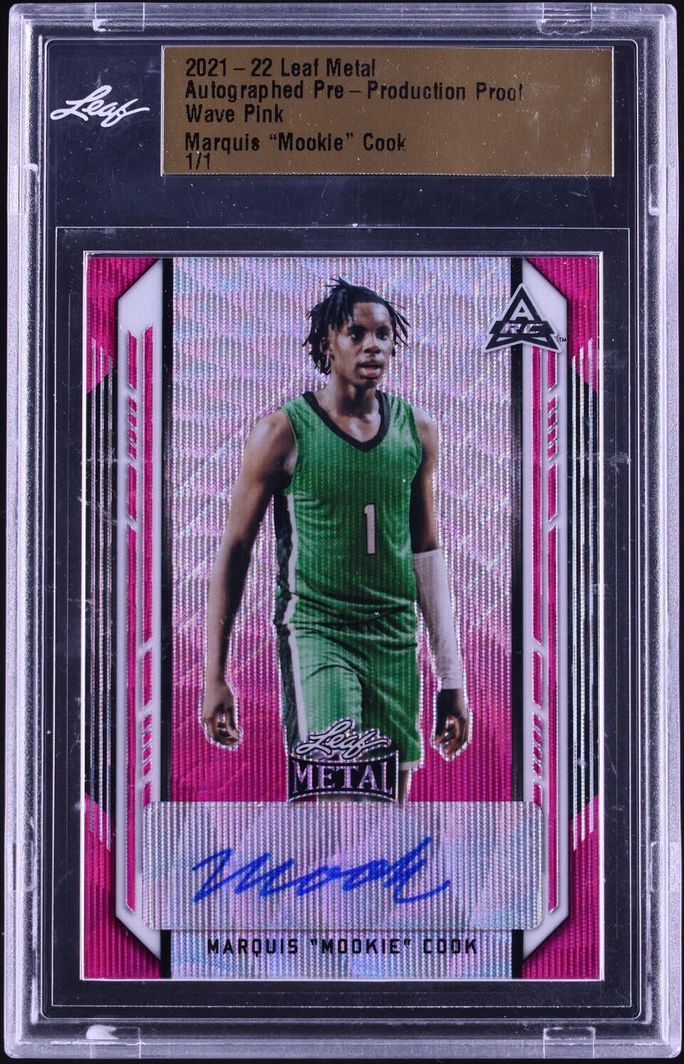 2021 Leaf Metal Pre-Production Wave Pink Marquis "Mookie" Cook ROOKIE AUTO 1/1