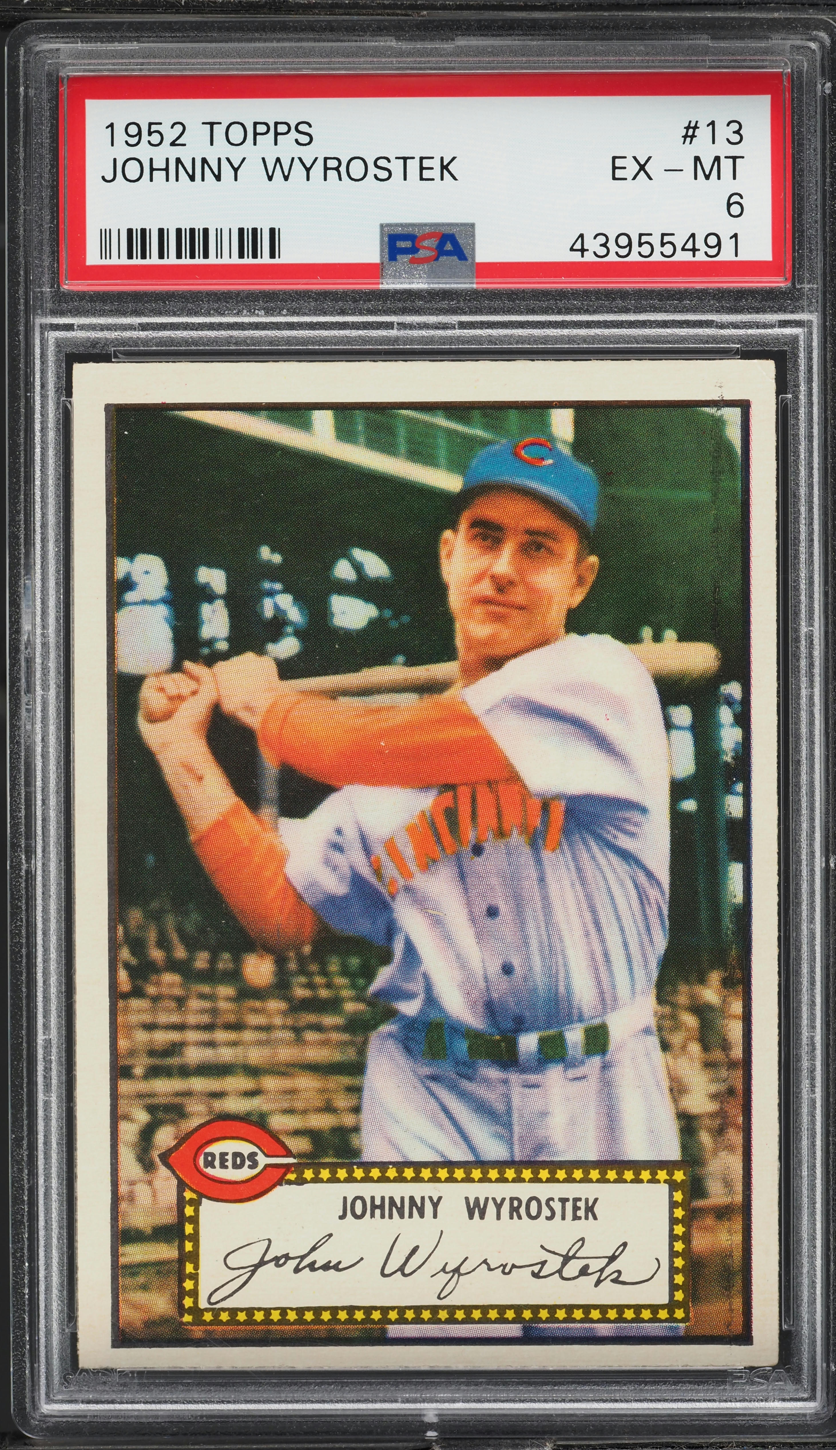 1952 Topps Johnny Wyrostek #13 PSA 6 EXMT