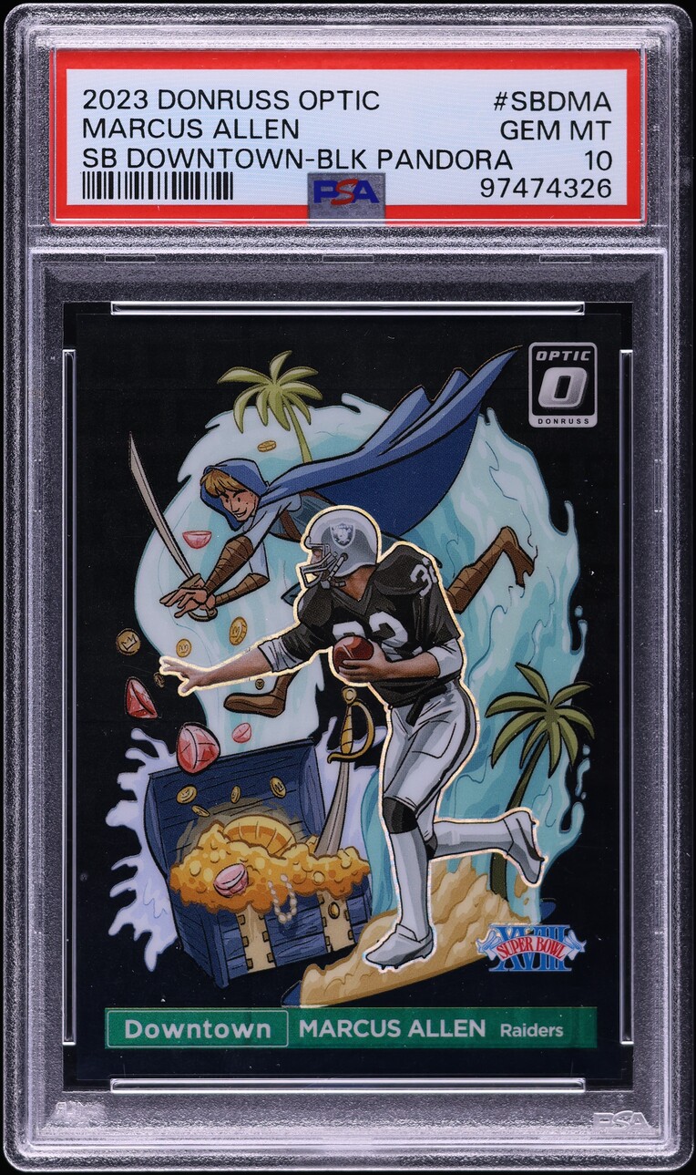 2023 Donruss Optic Super Bowl Downtown Black Pandora Marcus Allen /25 PSA 10 GEM