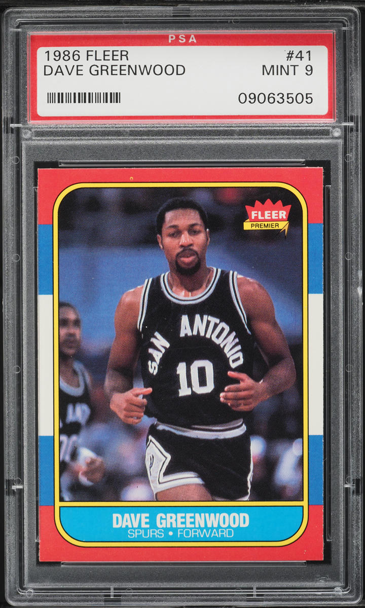 1986 Fleer Basketball Dave Greenwood #41 PSA 9 MINT