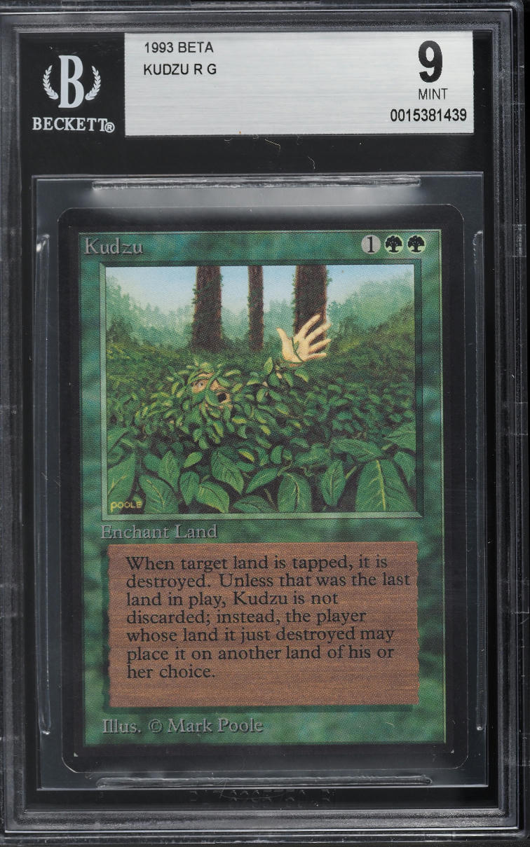 1993 Magic The Gathering MTG Beta Kudzu R G BGS 9 MINT