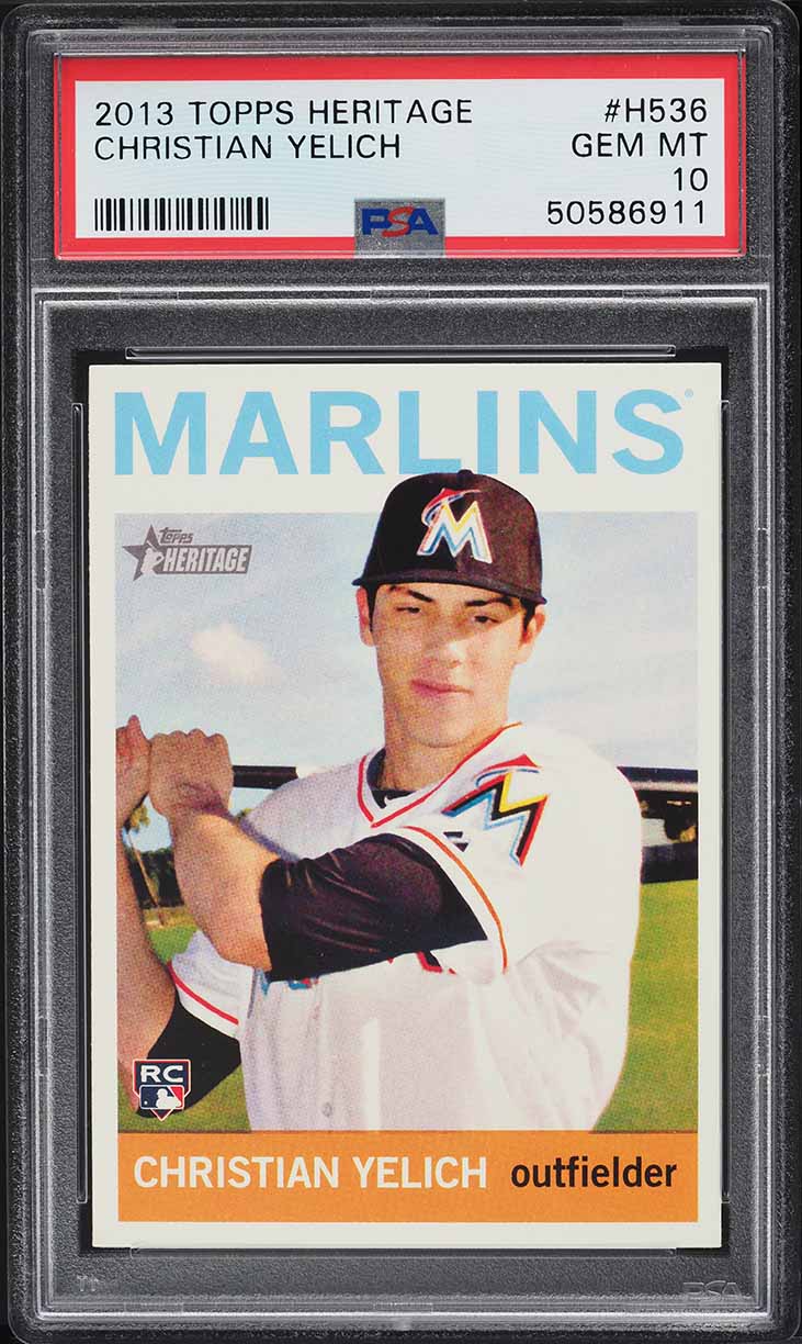 2013 Topps Heritage Christian Yelich ROOKIE #H536 PSA 10 GEM MINT