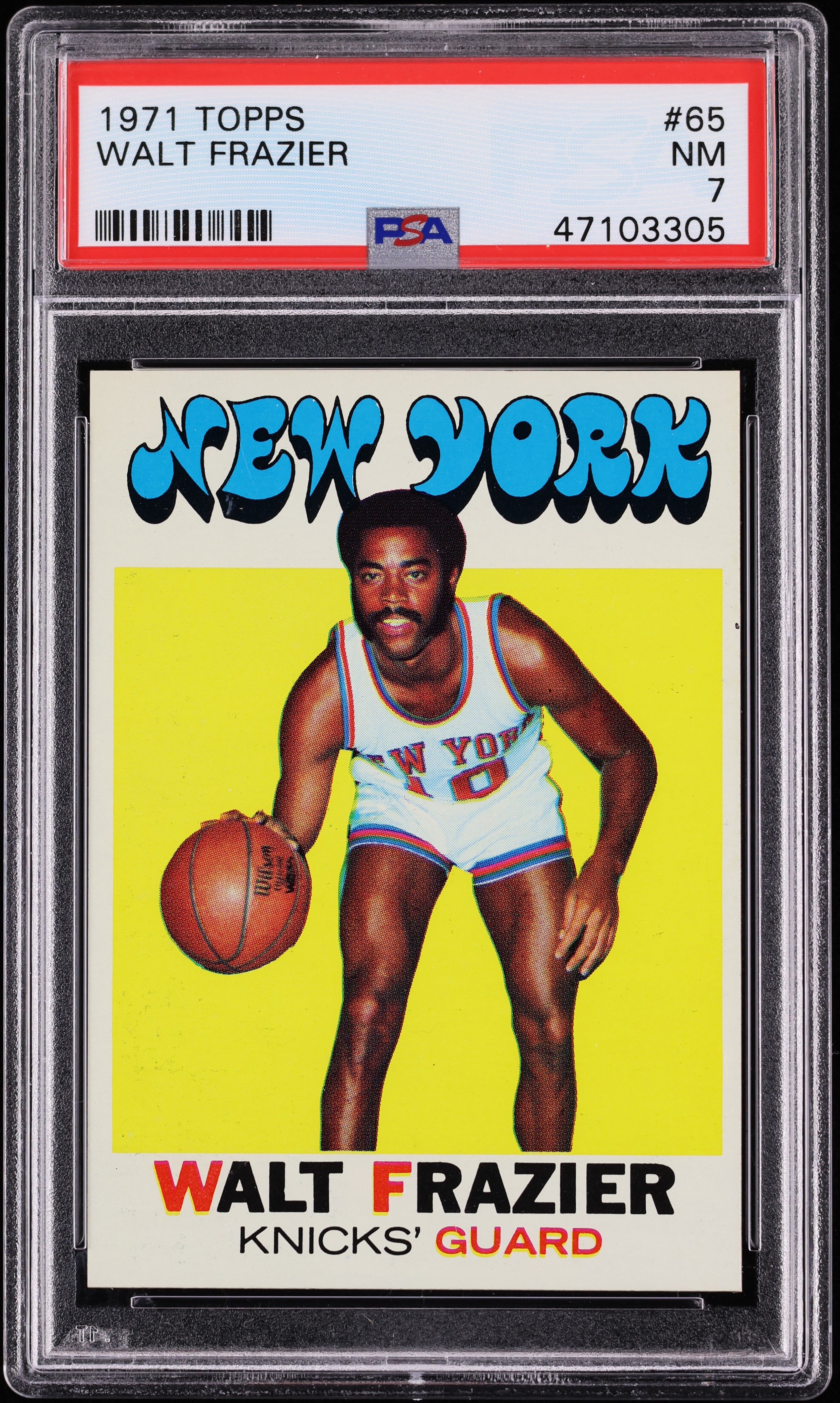 1971 Topps Basketball Walt Frazier #65 PSA 7 NRMT