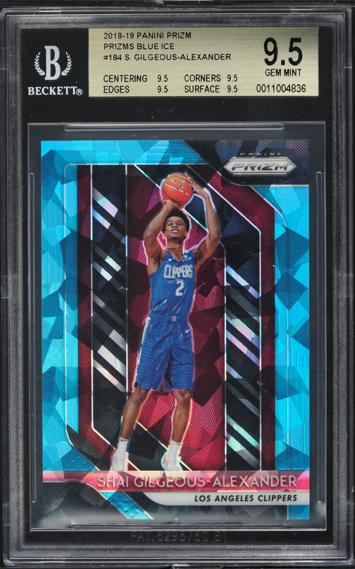 2018 Panini Prizm Blue Ice Shai Gilgeous-Alexander ROOKIE /99 #184 BGS 9.5 GEM