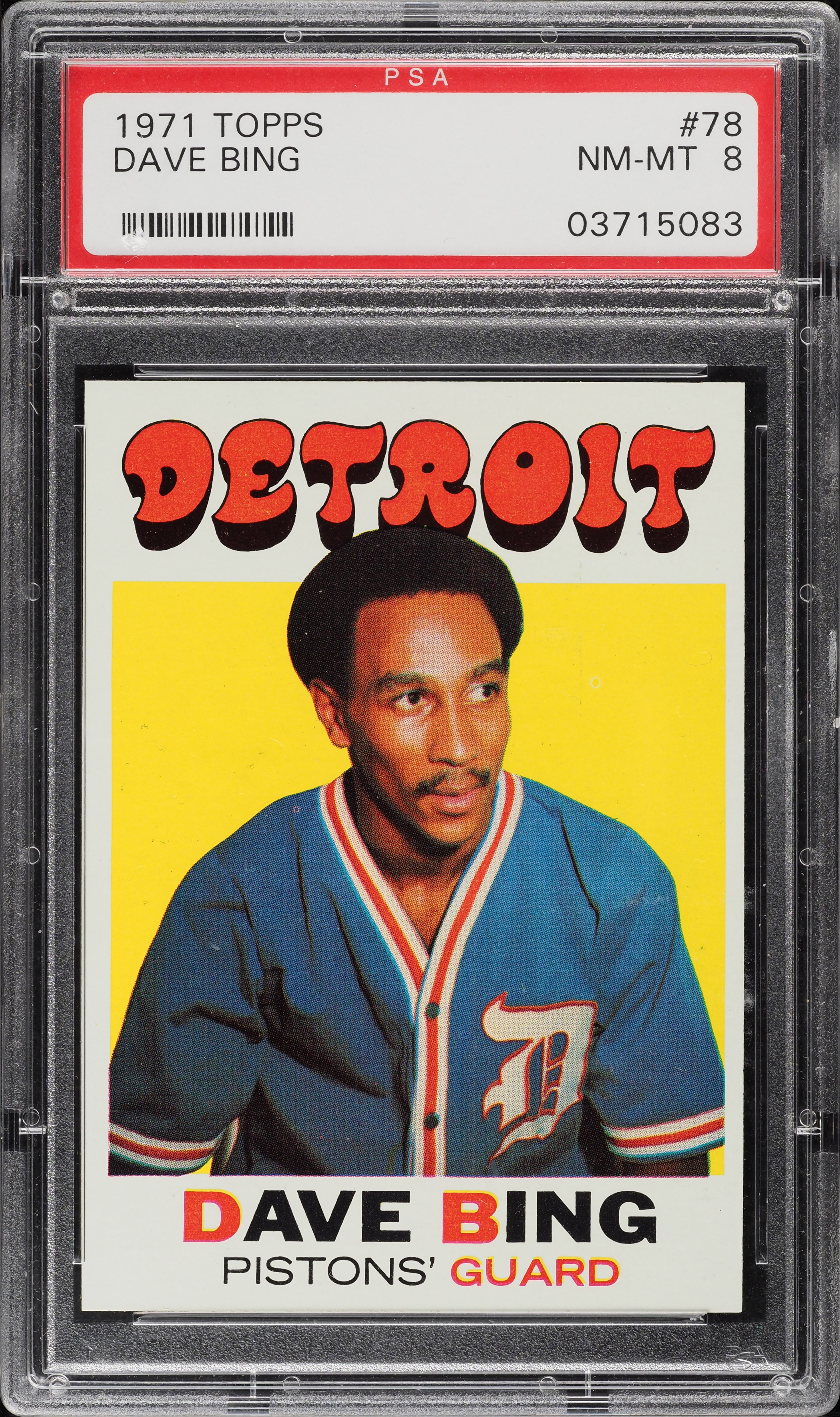 1971 Topps Basketball Dave Bing #78 PSA 8 NM-MT
