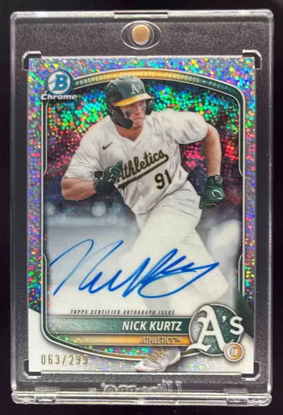 2025 Bowman Chrome Autographs Speckle Refractor #CPA-NK Nick Kurtz Auto /299