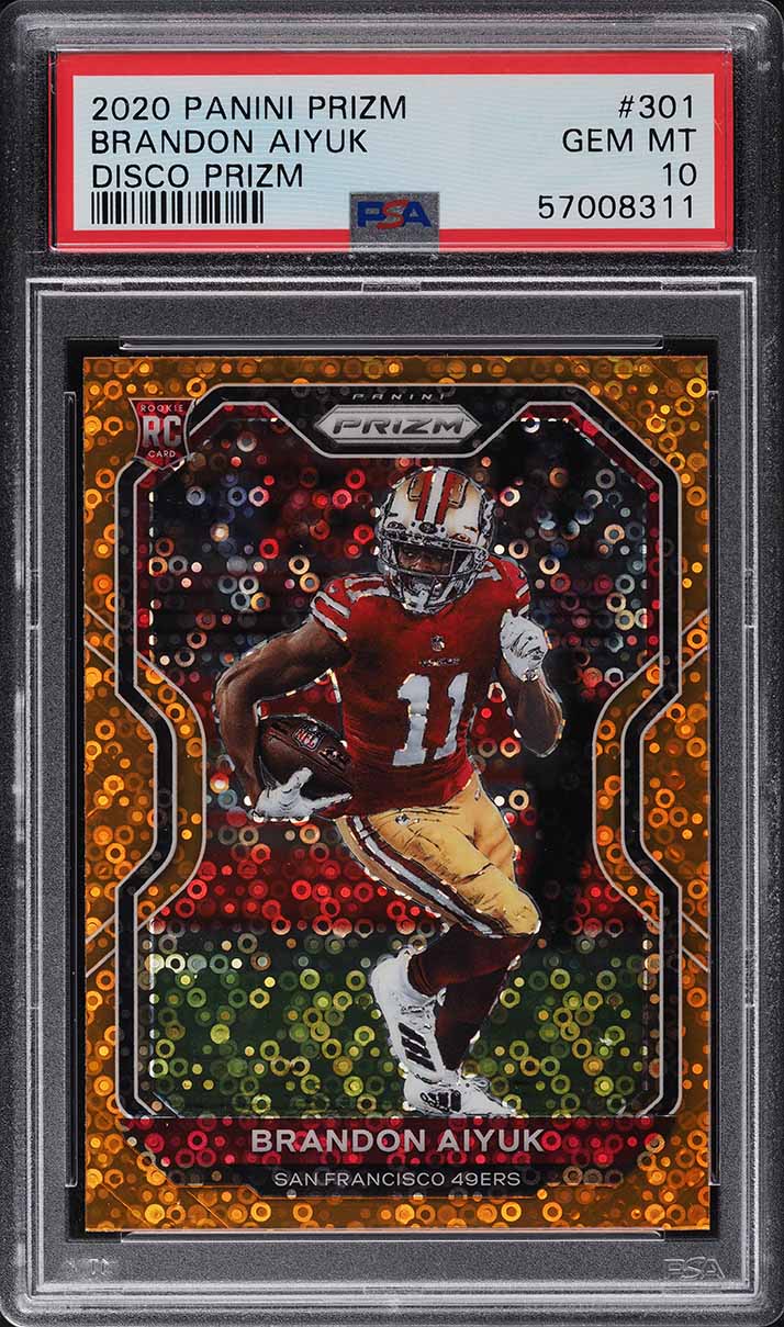 2020 Panini Prizm Disco Prizms Brandon Aiyuk ROOKIE #301 PSA 10 GEM MINT