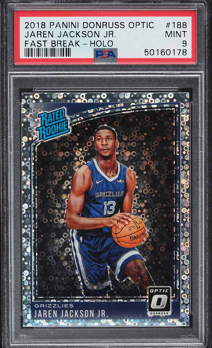 2018 Donruss Optic Fast Break Jaren Jackson Jr. ROOKIE #188 PSA 9 MINT