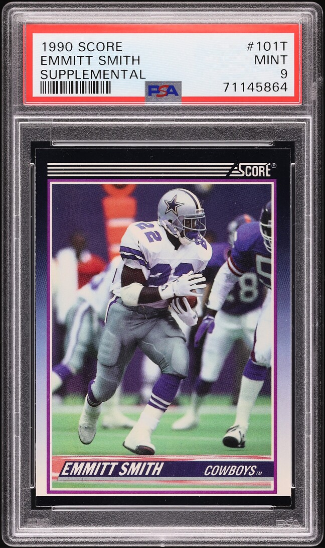 1990 Score Supplemental Emmitt Smith ROOKIE #101T PSA 9 MINT