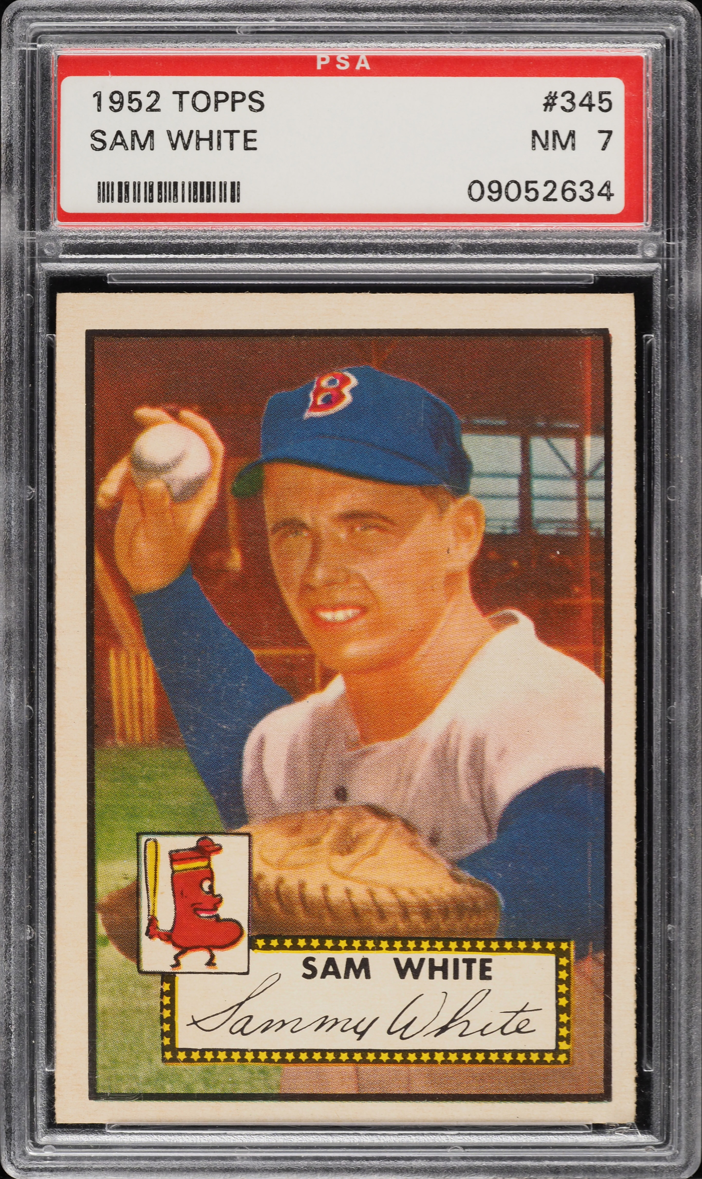1952 Topps Sam White #345 PSA 7 NRMT