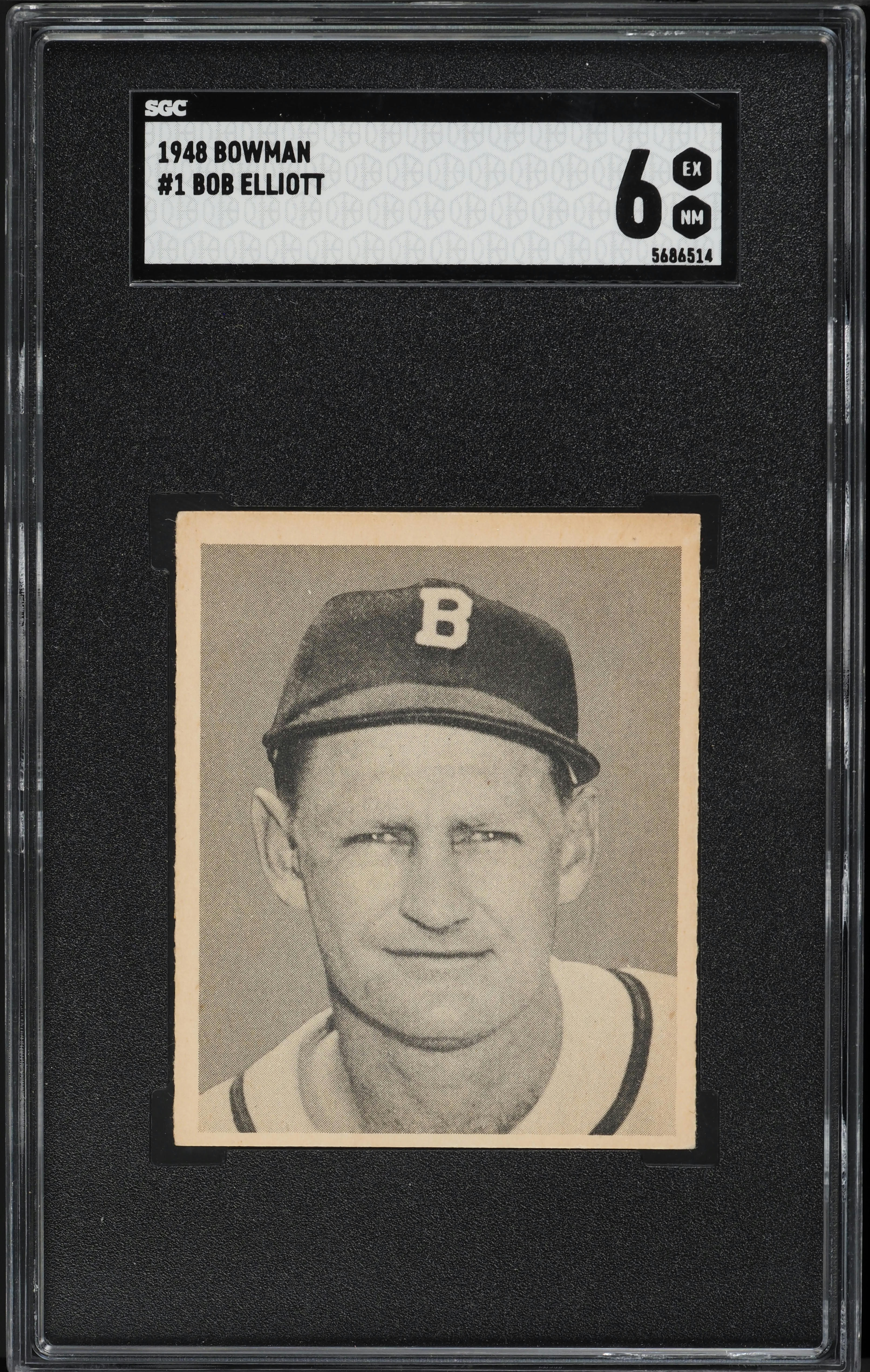 1948 Bowman Bob Elliott ROOKIE #1 SGC 6 EXMT