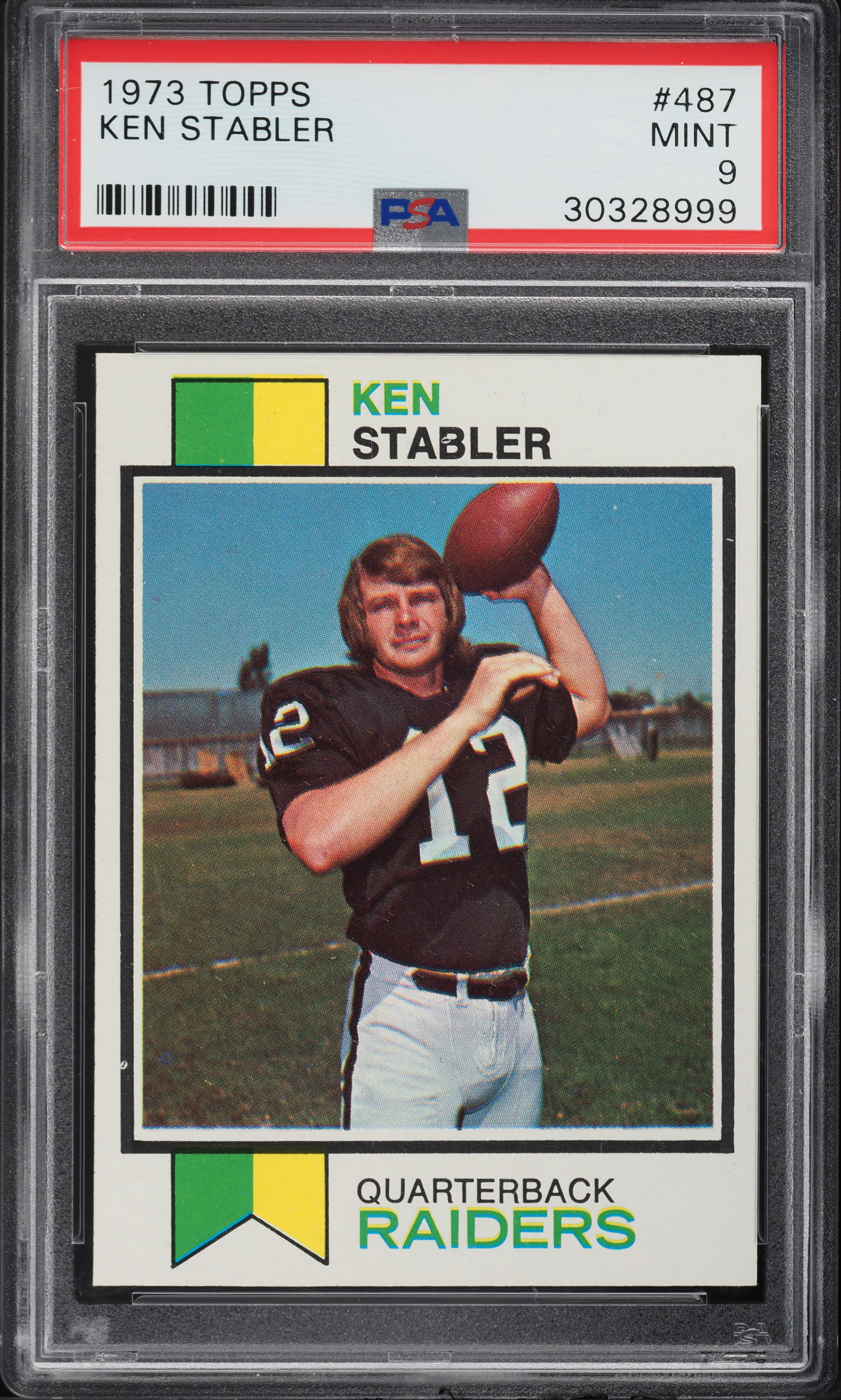 1973 Topps Football Ken Stabler ROOKIE #487 PSA 9 MINT