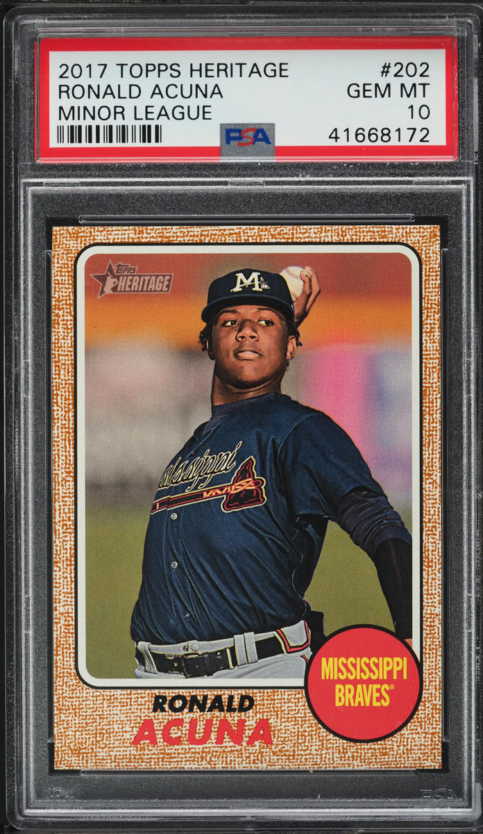 2017 Topps Heritage Minor League Ronald Acuna Jr. ROOKIE #202 PSA 10 GEM MINT