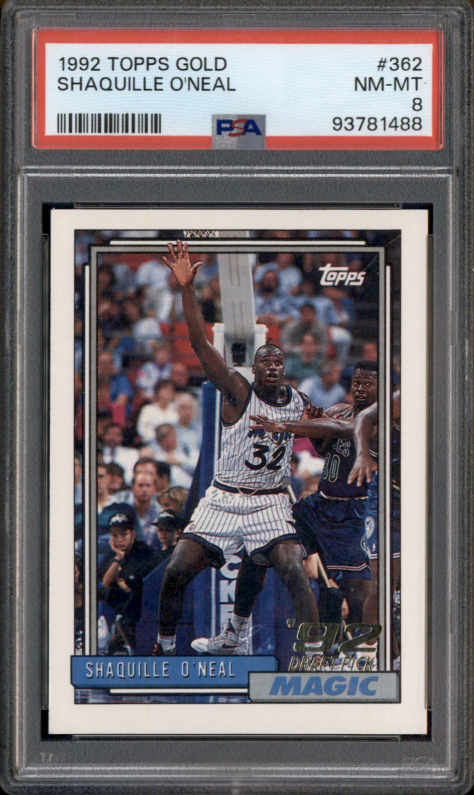 1992 Topps Gold #362 Shaquille O'Neal RC Rookie PSA 8