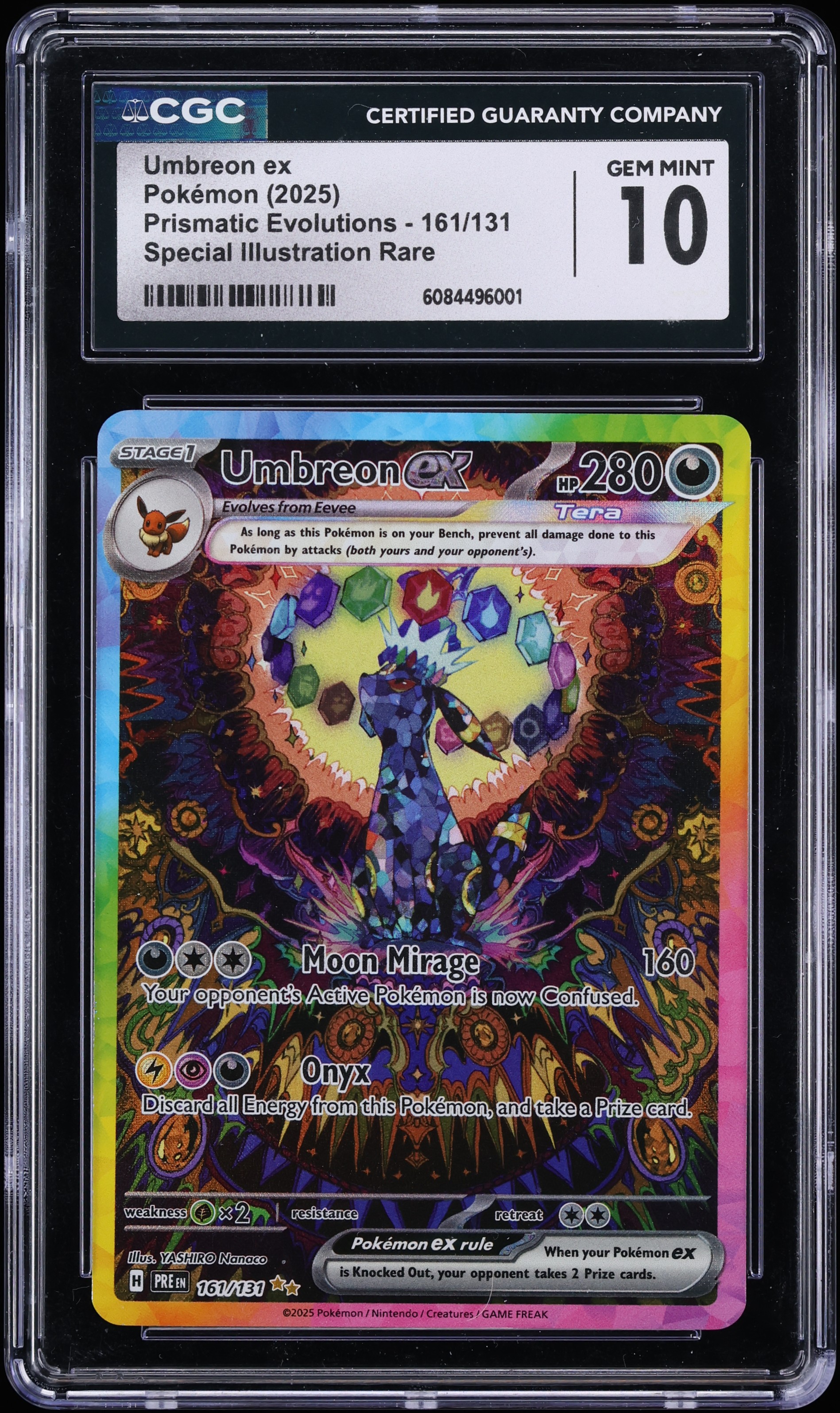 2025 Pokemon Scarlet & Violet Prismatic Evolutions SIR Umbreon Ex #161 CGC 10 GEM MINT