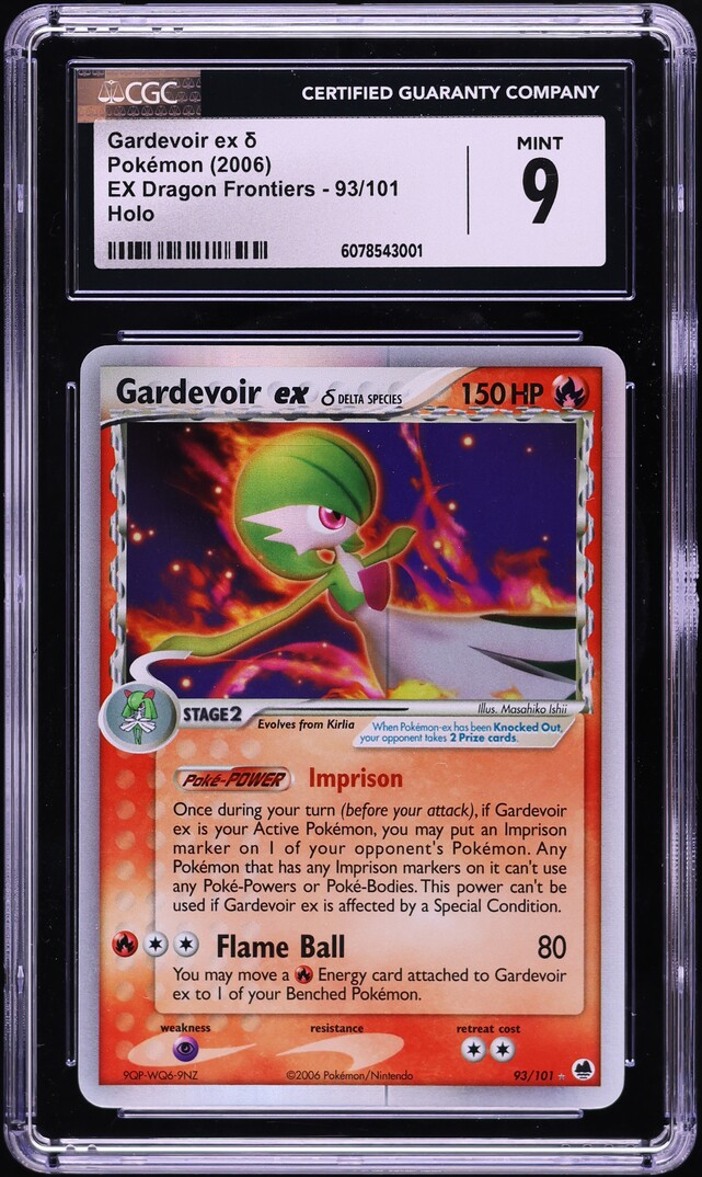 2006 Pokemon EX Dragon Frontiers Holo Gardevoir ex #93 CGC 9 MINT