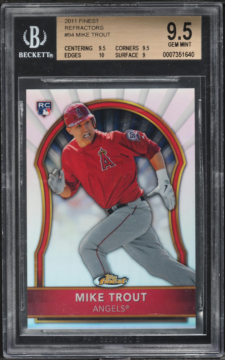 2011 Finest Refractor Mike Trout ROOKIE /549 #94 BGS 9.5 GEM MINT