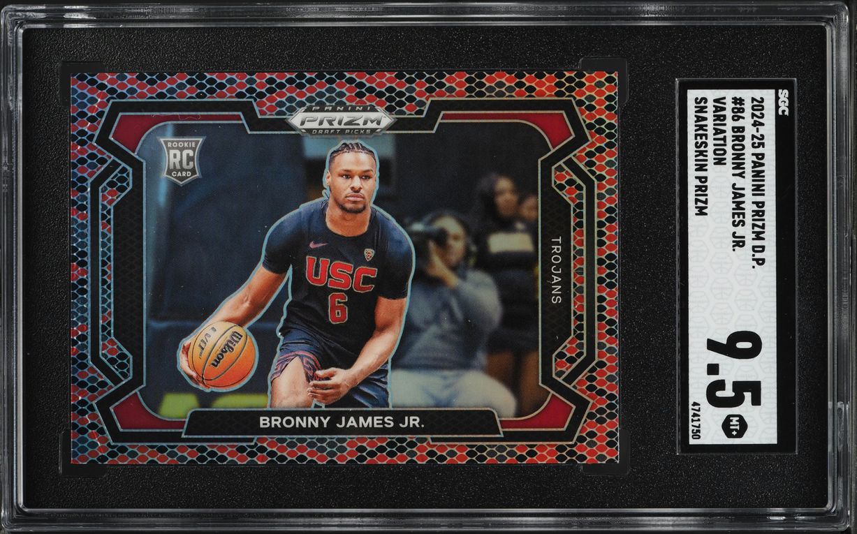 2024 Panini Prizm Draft Variation Snakeskin Bronny James Jr. ROOKIE #86 SGC 9.5
