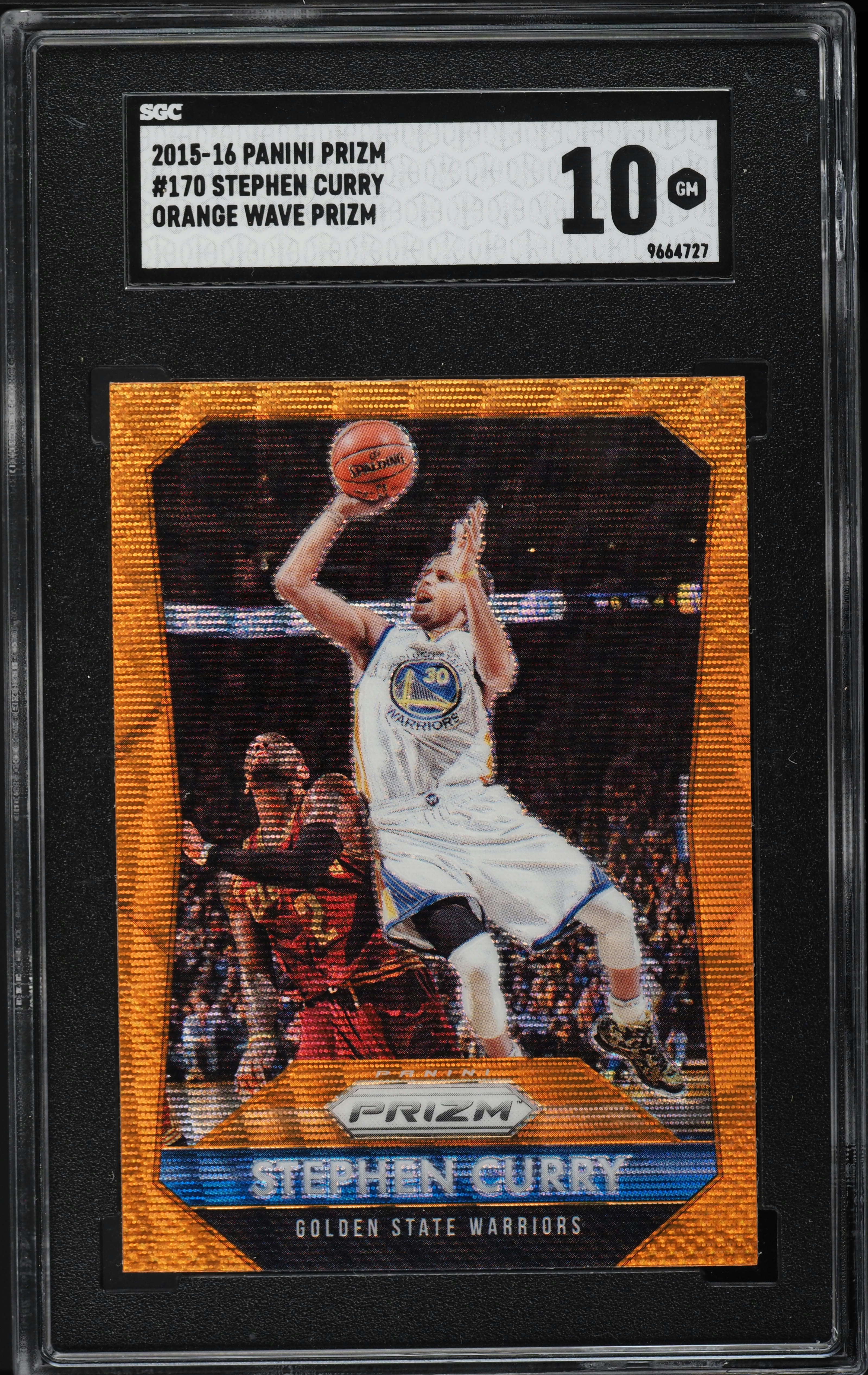 2015 Panini Prizm Orange Wave Stephen Curry #170 SGC 10 GEM MINT