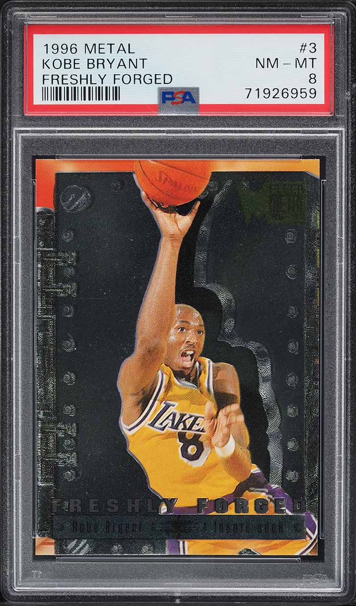 1996 Metal Freshly Forged Kobe Bryant ROOKIE #3 PSA 8 NM-MT