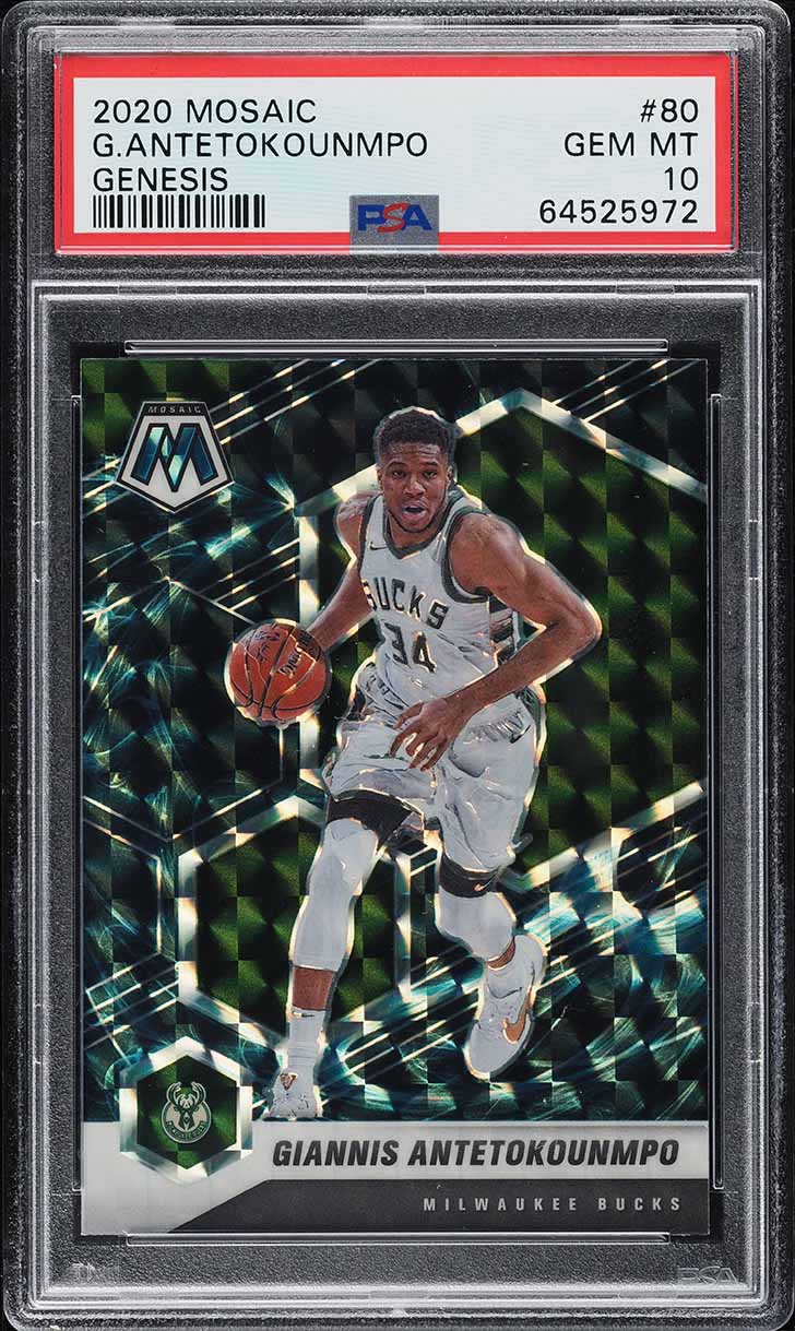 2020 Panini Mosaic Genesis Giannis Antetokounmpo #80 PSA 10 GEM MINT
