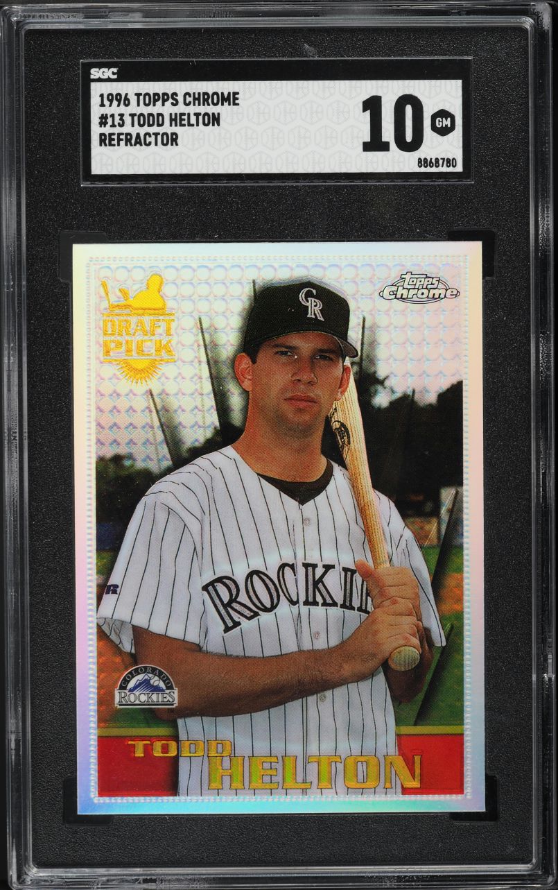 1996 Topps Chrome Refractor Todd Helton ROOKIE #13 SGC 10 GEM MINT