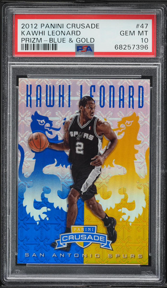 2012 Panini Crusade Prizm Blue & Gold Kawhi Leonard ROOKIE #47 PSA 10 GEM MINT