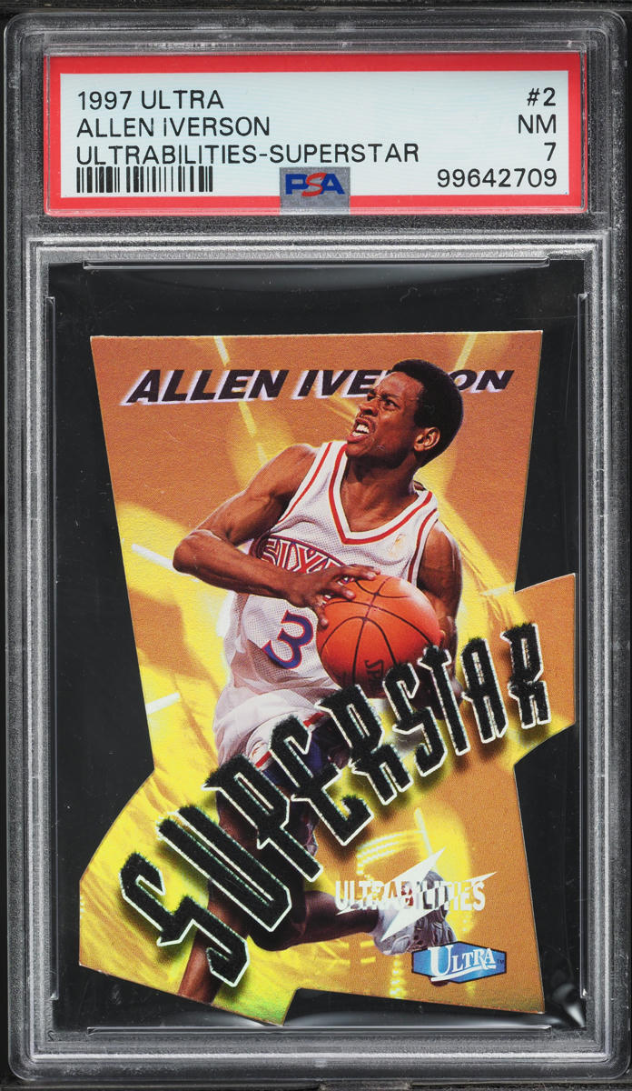 1997 Ultra Ultrabilities Superstar Die-Cut Allen Iverson #2 PSA 7 NRMT