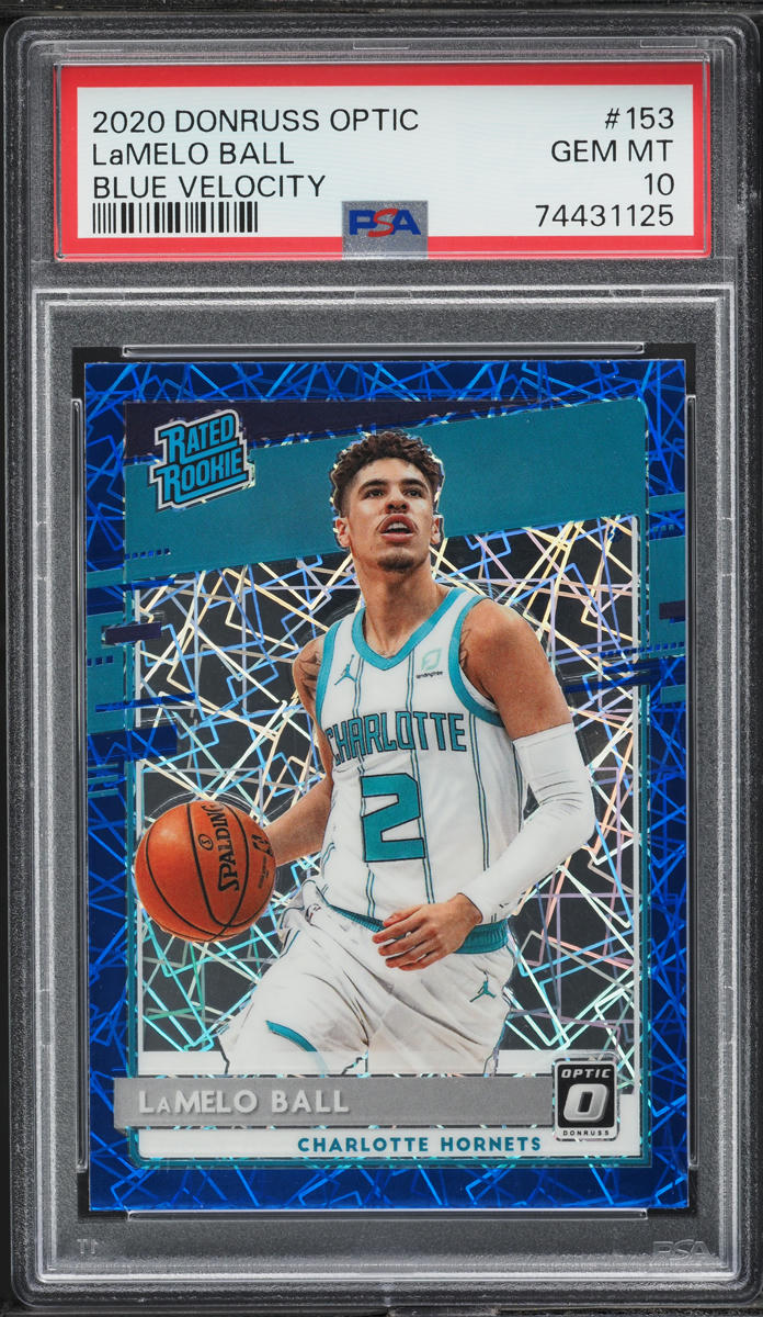 2020 Donruss Optic Blue Velocity LaMelo Ball ROOKIE #153 PSA 10 GEM MINT