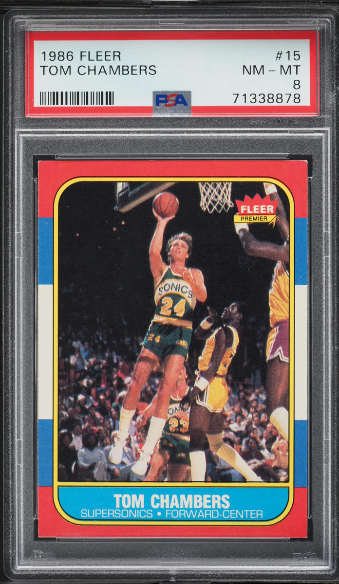1986 Fleer Basketball Tom Chambers #15 PSA 8 NM-MT