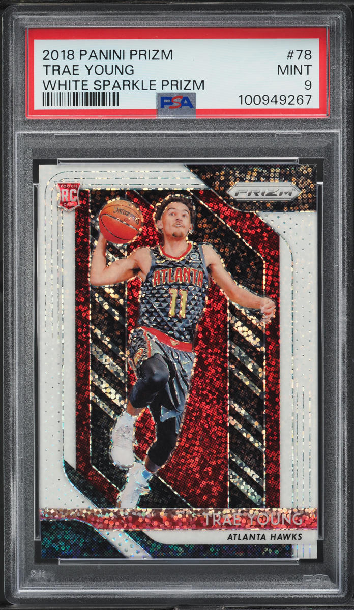 2018 Panini Prizm White Sparkle Trae Young ROOKIE #78 PSA 9 MINT