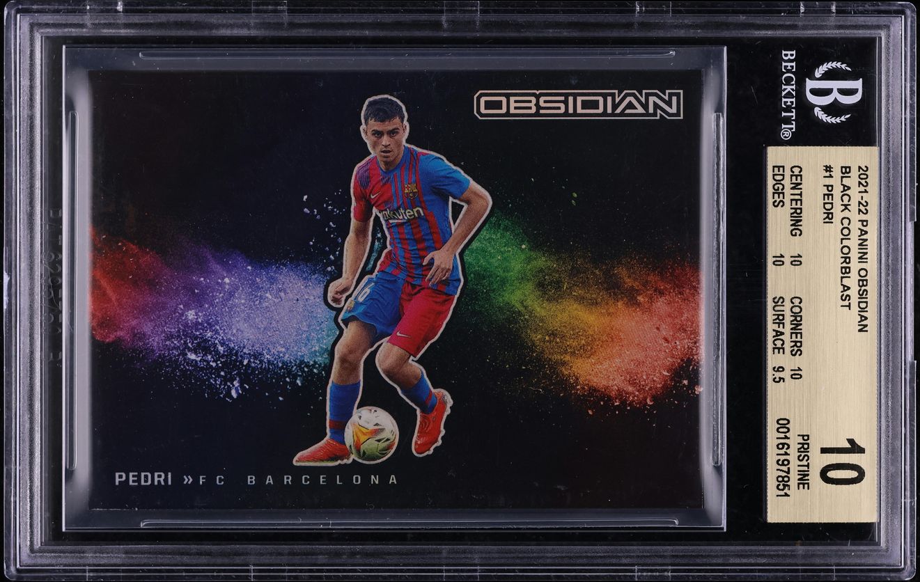 2021 Panini Obsidian Black Colorblast Pedri #1 BGS 10 PRISTINE