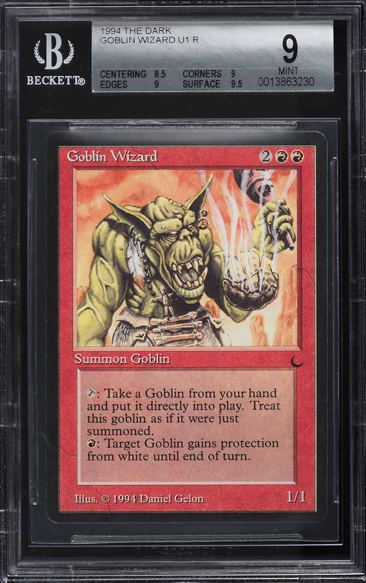 1994 Magic The Gathering MTG The Dark Goblin Wizard U1 R BGS 9 MINT