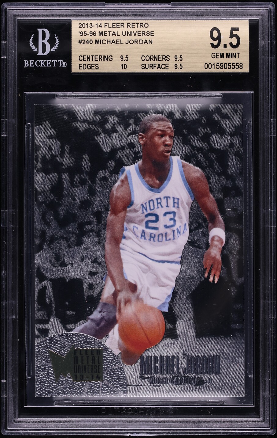 2013 Fleer Retro '95 Metal Universe Michael Jordan #240 BGS 9.5 GEM MINT