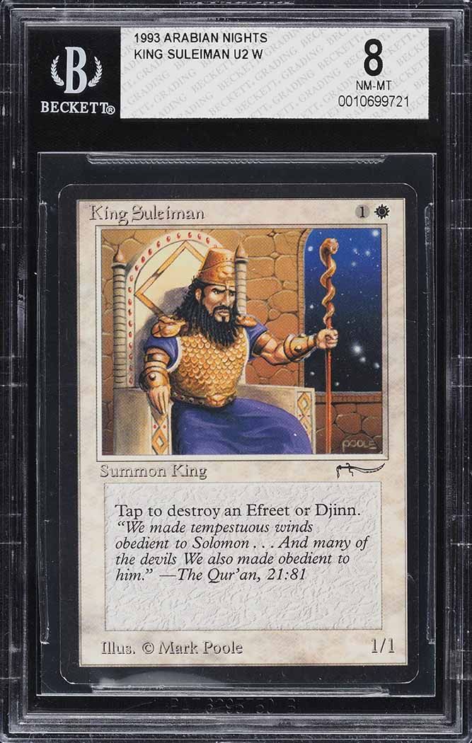 1993 Magic The Gathering MTG Arabian Nights King Suleiman U2 W BGS 8 NM-MT