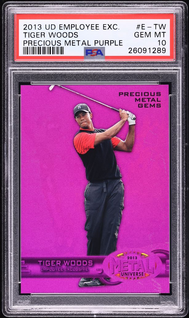 2013 Upper Deck Employee Exclusive Precious Metal Gems PMG Purple Tiger Woods /125 #E-TW PSA 10
