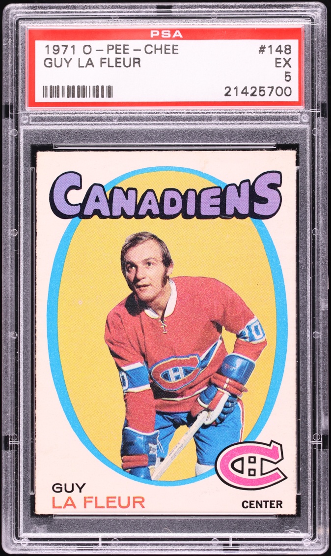 1971 O-Pee-Chee Hockey Guy LaFleur ROOKIE #148 PSA 5 EX
